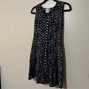 VTG 90s Fashion Bug Floral Button Dress Cottagecore Size 8 Midi Corset Back